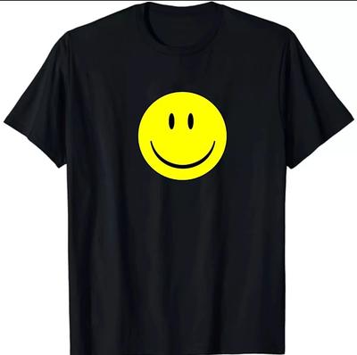 Футболка SMILEY FACE 100% Хлопок Мужские Футболки Топ Все размеры S M L XL XXL цвета Черный, Белый