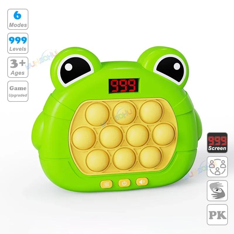 Электронный игровой автомат Pop Quick Push Bubbles 999 уровня, детские забавные сжимающие игрушки с героями мультфильмов, антистрессовые сенсорные пузырчатые игрушки, подарки