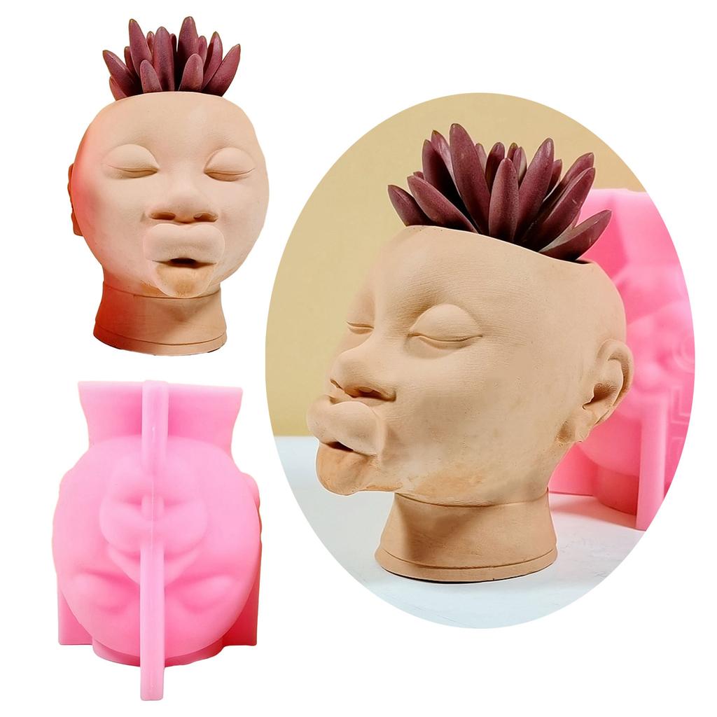 Girl Pen Holder Silicone Mold Table Ornament Succulent Planter Flowerpot Molds Epoxy Resin Mold DIY Plaster Making Tool