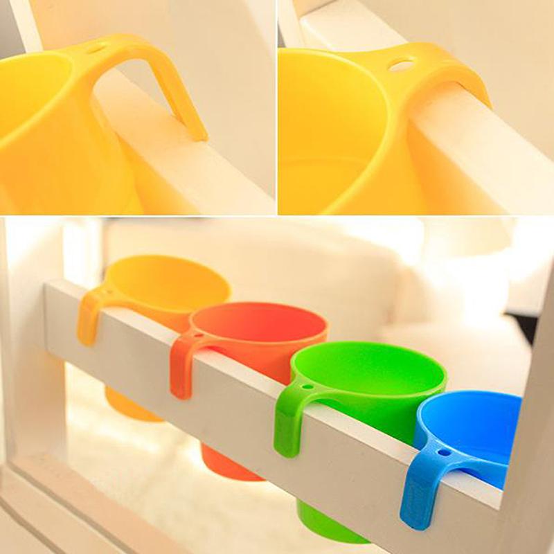 1 шт. Цветной стакан для воды, стакан с нескользящей ручкой, бытовая пластиковая кружка, простой пластиковый стакан, портативная кружка для чая с ручкой