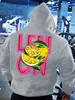 LEMON Lemon Back Print Long Sleeve Pullover Sweatshirt, Hoodie, Front Pocket, Casual Print Clothing (Machine Washable), Men'S Ligh