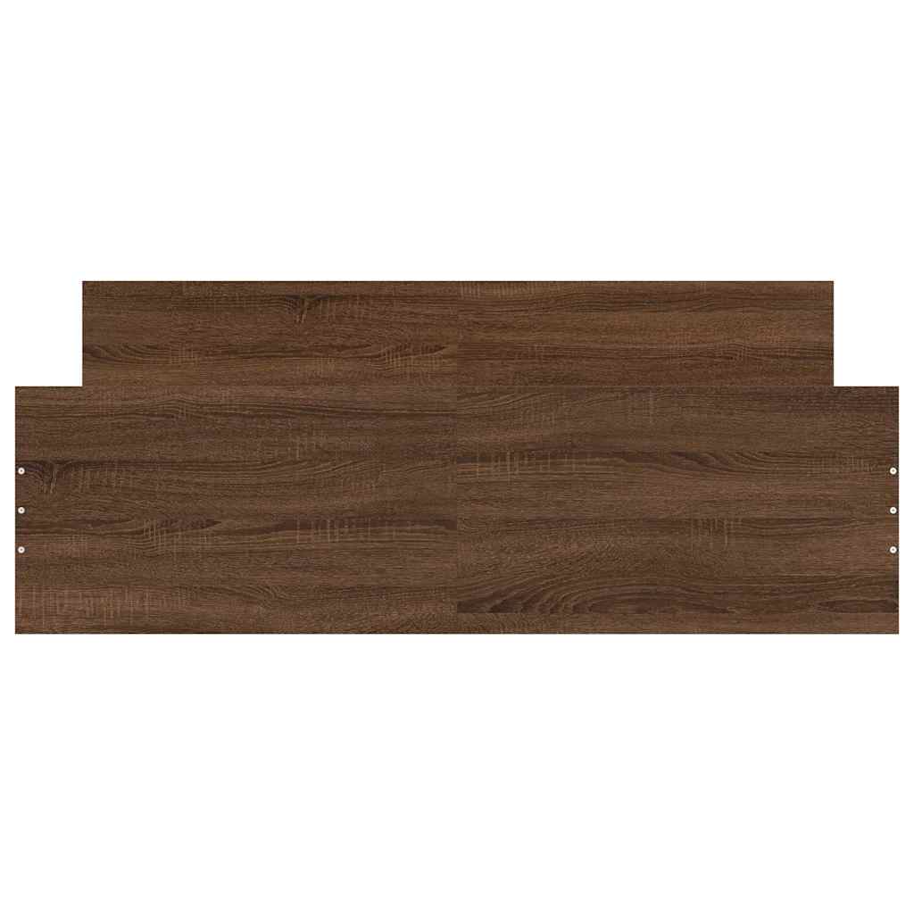Bed Frame with Headboard and Footboard Brown Oak Effect 150 x 200 cm