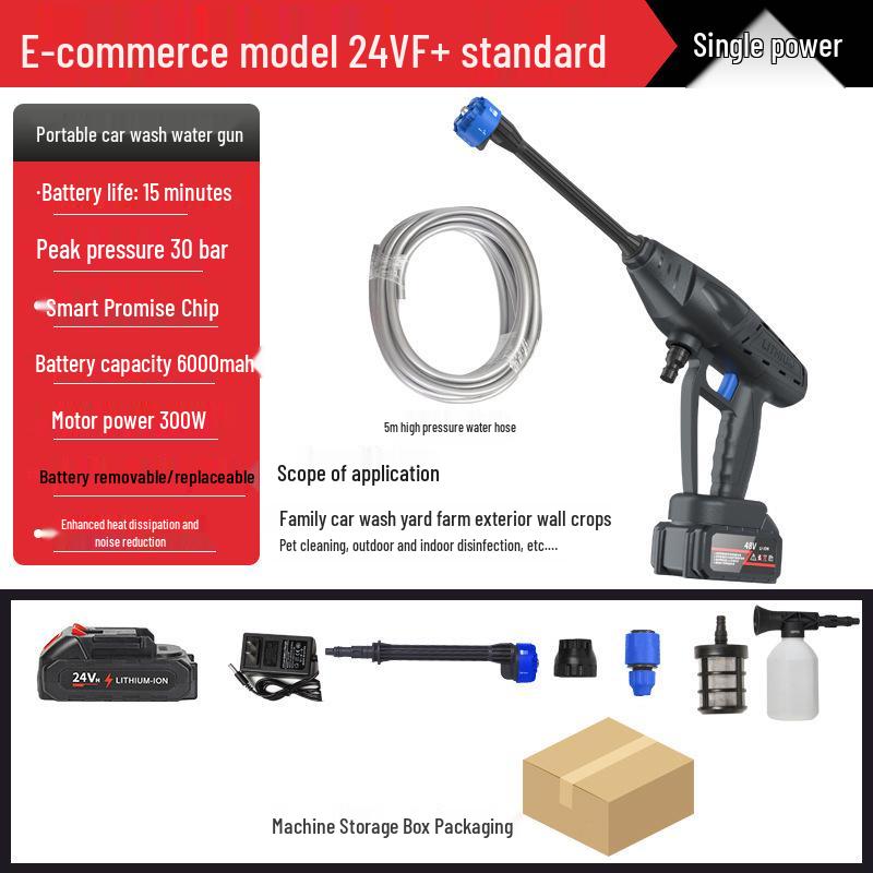 Портативная беспроводная автомойка высокого давления с литиевой батареей