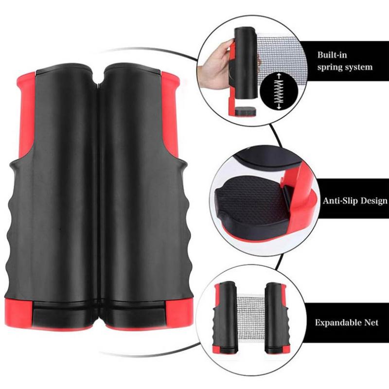 Table Tennis Set with Retractable Net, 2 Paddles, 3 Balls