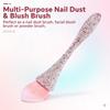 1 шт. Щеточка для очистки ногтей от пыли, алмазная ручка, кисть для рассыпчатой пудры, розовое золото, кисть для румян, профессиональная кисть для макияжа, маникюрные аксессуары, инструменты