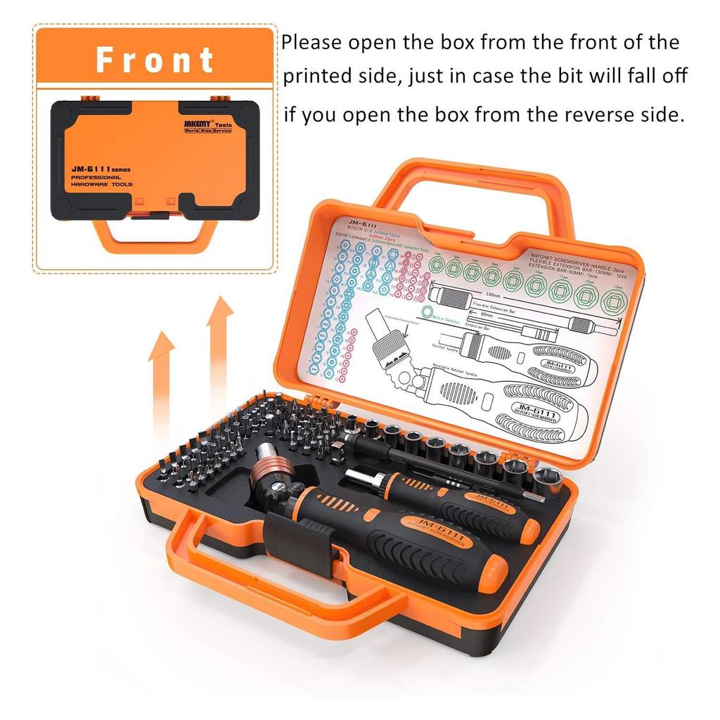 Набор инструментов для ремонта дома 69-в-1, магнитный набор для разборки для обслуживания мебели/автомобиля/компьютера/электроники