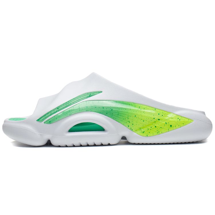 Li Ning Flash 8 Casual Slip Resistant Slide Sandals Men Footwear White Green ABTS009-14