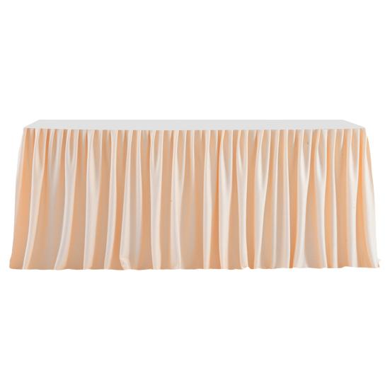 6FT Table Skirt for Rectangle Tables Wrinkle Resistant Pleated Tablecloth Reusable Ruffle Table Cloth for Christmas Baby Shower Wedding
