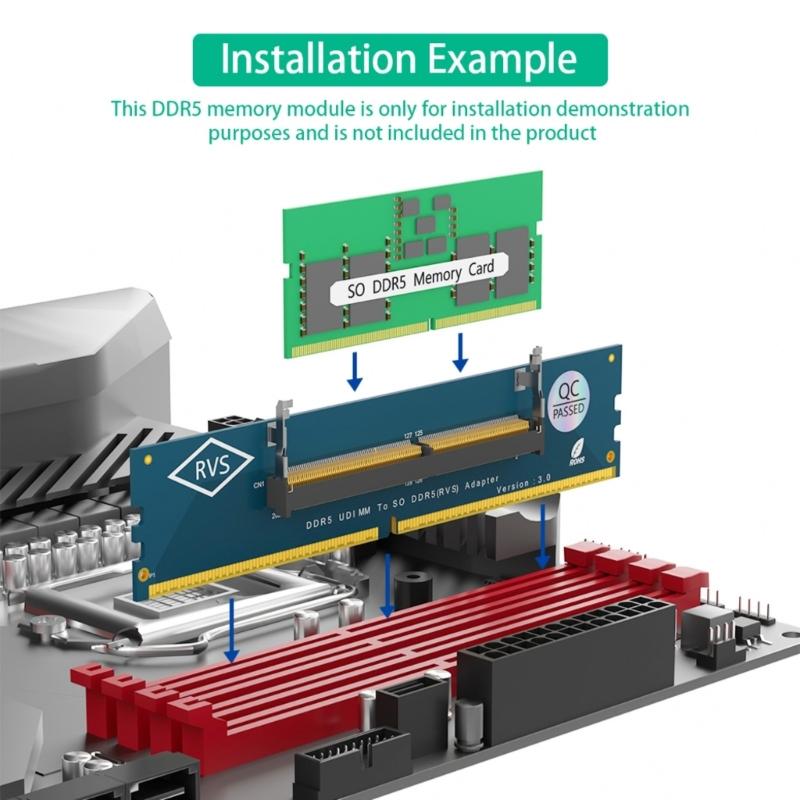 Компьютерный адаптер SO DDR5 к DDR5 DIMM Тестер высокочастотной памяти Плата-конвертер