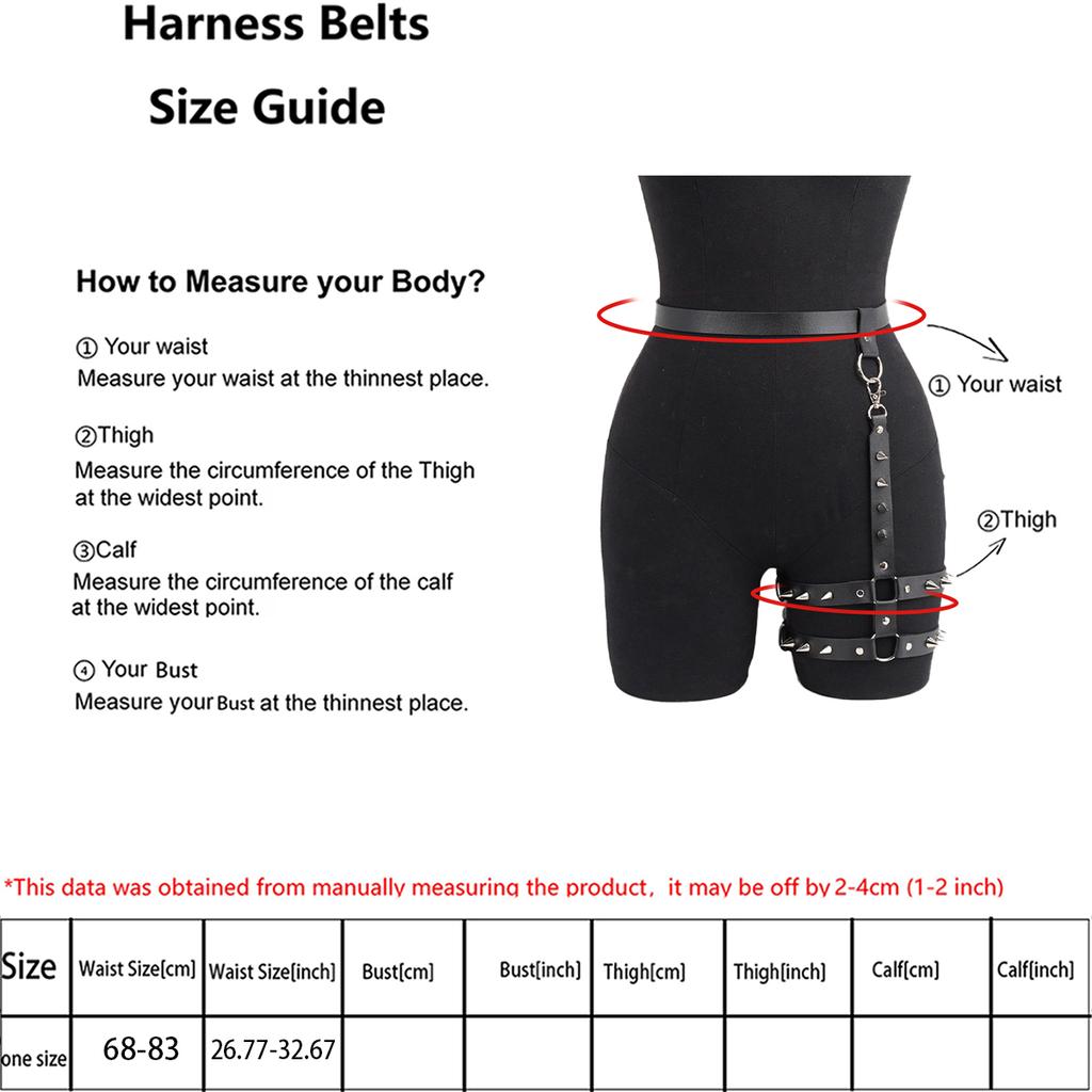 Кожаные портупеи для ног для женщин готические Односторонний ремешок на ногу Регулируемый для вечеринки Косплей кожаная портупея с подвязками
