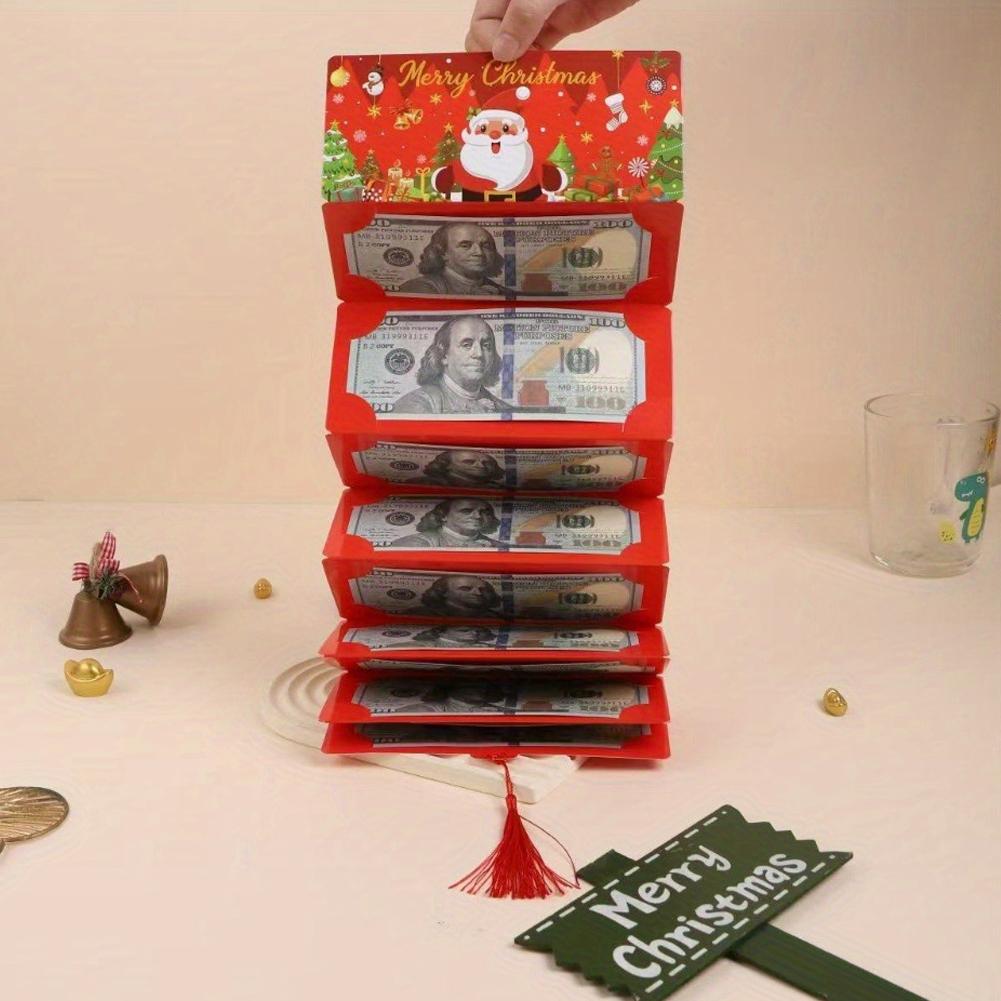 Christmas Money Holders for Cash, Christmas Cash Envelope With 10 Slots, Surprise Card Holder for Xmas Holiday Money Gift Card