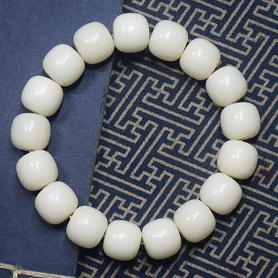 Натуральный белый нефрит Bodhi Old Bucket Bead Hand String Bodhi Son Buddha Bead Lucky Hand String