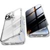 Anti Peeping Case for iPhone 16 Pro Max 15 Plus 14 13 12, Double Sided Tempered Glass,Metal Frame with Lens Protector Phone Bumpers