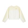 Color Block Casual Crew Neck Pullover Sweatshirt Women Tops White FB8685-133