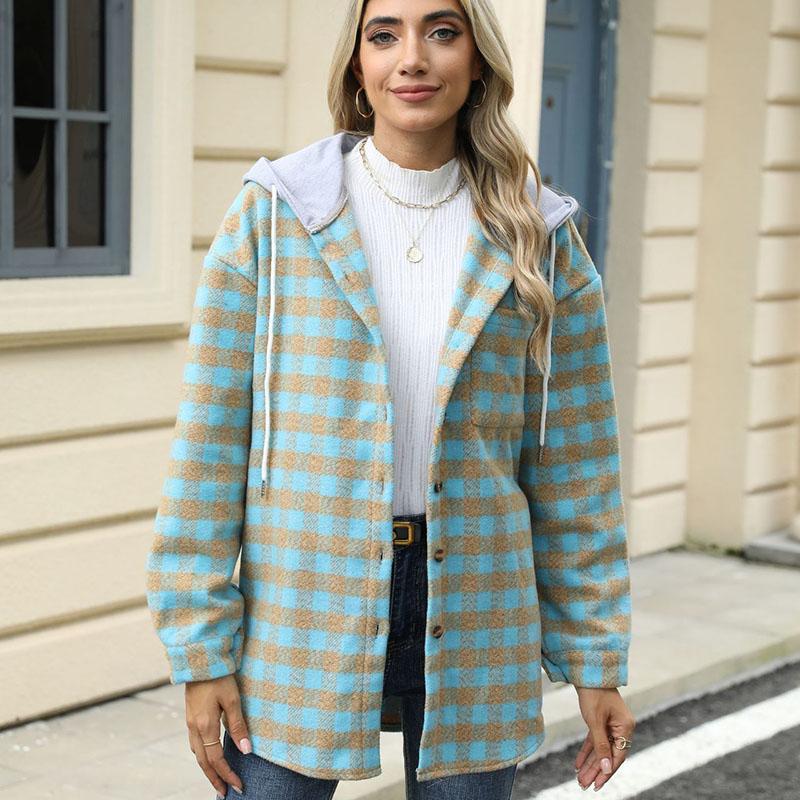 Женское осенне-зимнее шерстяное пальто с капюшоном и длинными рукавами, теплое шерстяное пальто-кардиган