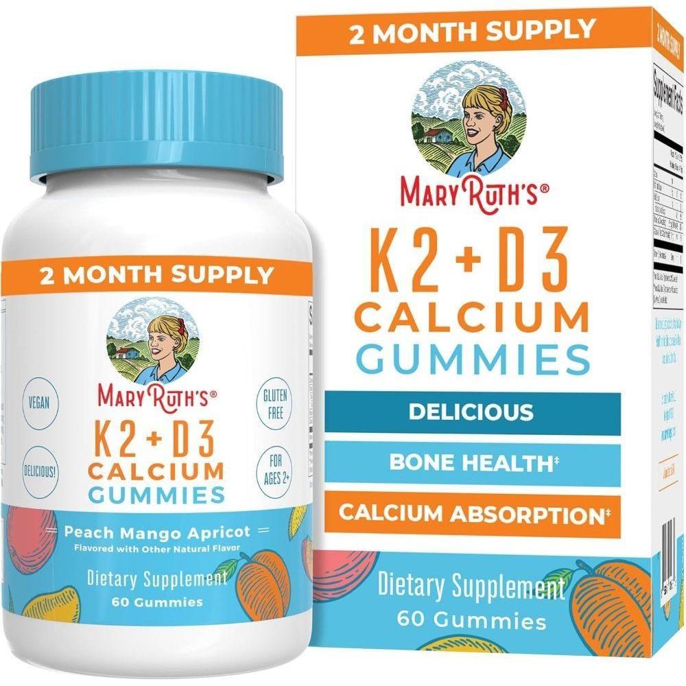Marilus Vitamin K2 Vitamin D3 Calcium Gummy Jelly K2 + D3 Peach Mango Apricot Flavor 60 pcs 1 pcs