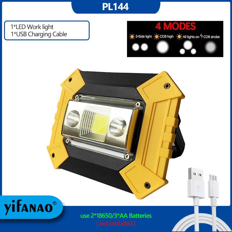 Портативный светодиодный прожектор 100 Вт, 3000 лм, супер яркий светодиодный рабочий светильник, перезаряжаемый через USB, для уличной лампы для кемпинга, светодиодный фонарик 18650