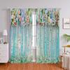 Beautiful Floral Valance 3D Printed Curtains Living Room Bedroom Decorative Background Fabric Bathroom Shower Curtain with Hooks