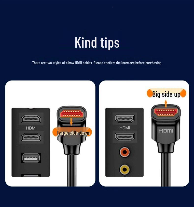 Shan Ze 4K HD HDMI Угловой кабель 90° для телевизора и компьютера