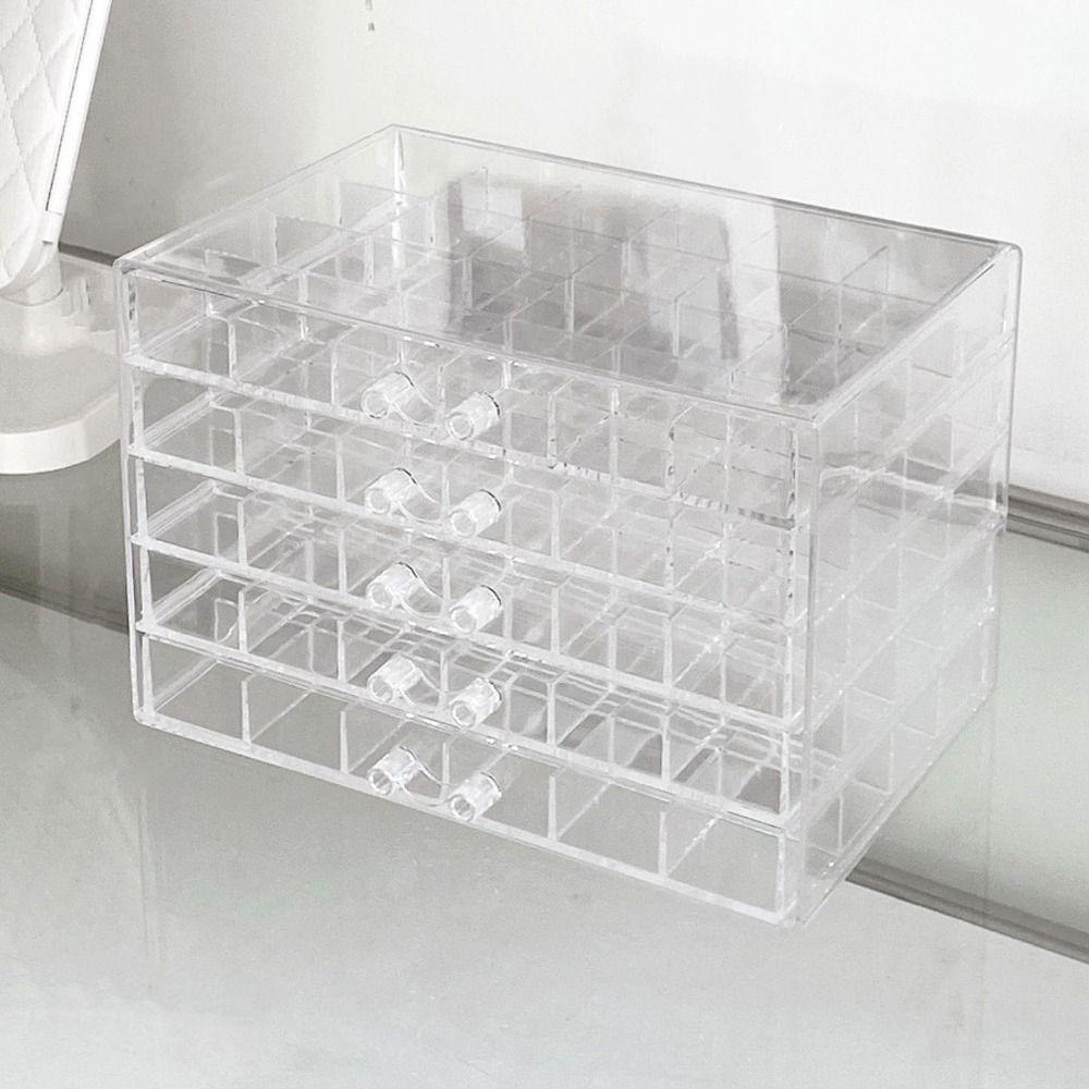 120Grids Jewelry Storage Box Acrylic Nail Art Organizer Box Jewelry Transparent Box  Vanity