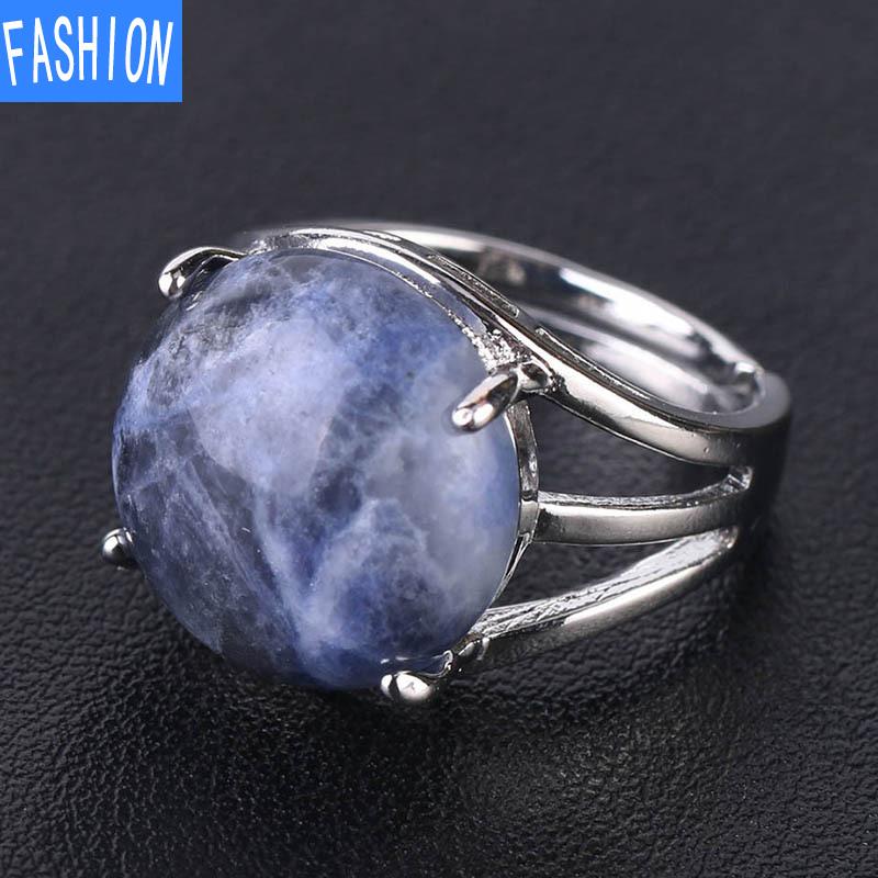 Кольцо с натуральным кристаллом, коготь, натуральный кристалл, выдолбленный, выпуклый, круглый, драгоценный камень, вечеринка