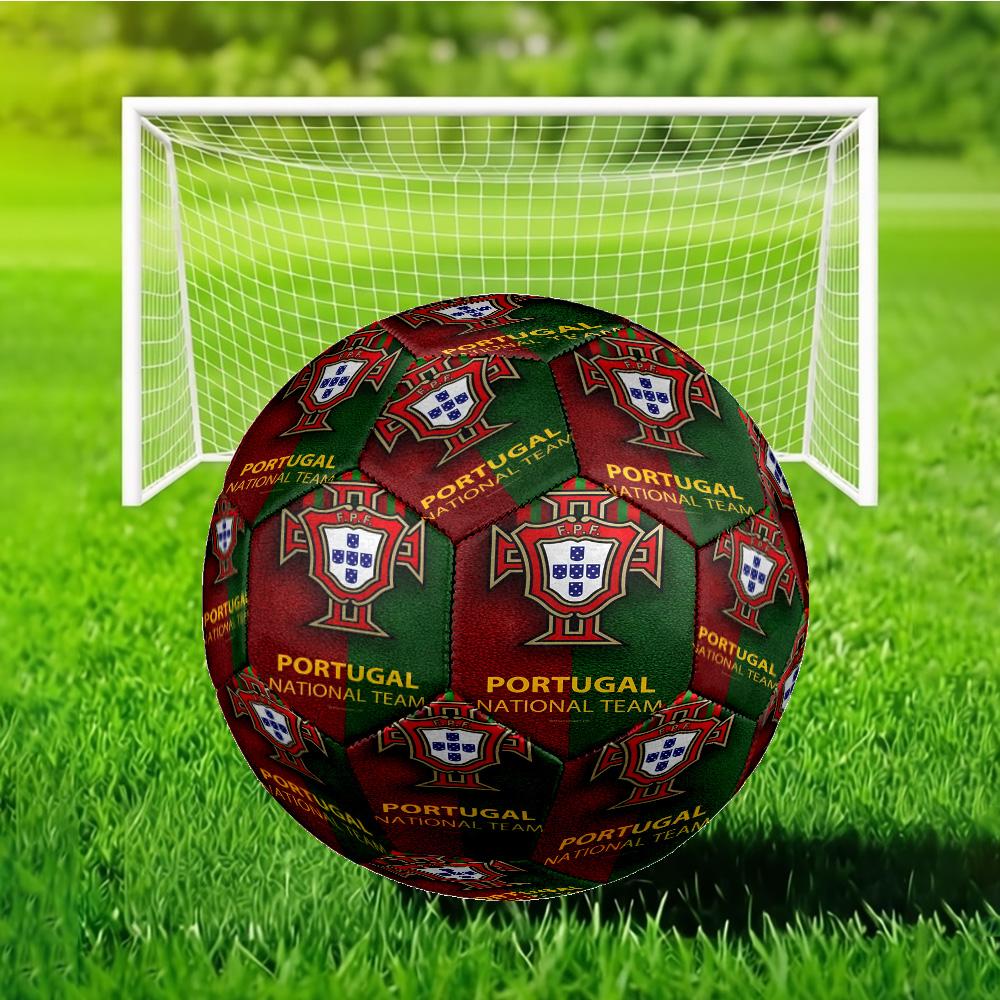 Portuguese Football Federation Crest Soccer Ball Size 5 Soccer Ball, Machine-stitched, Durable, Suitable for Training and Matches Fan Gift
