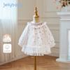 JELLYBABY Toddler Girls' Floral Print Long-Sleeve Princess Dress