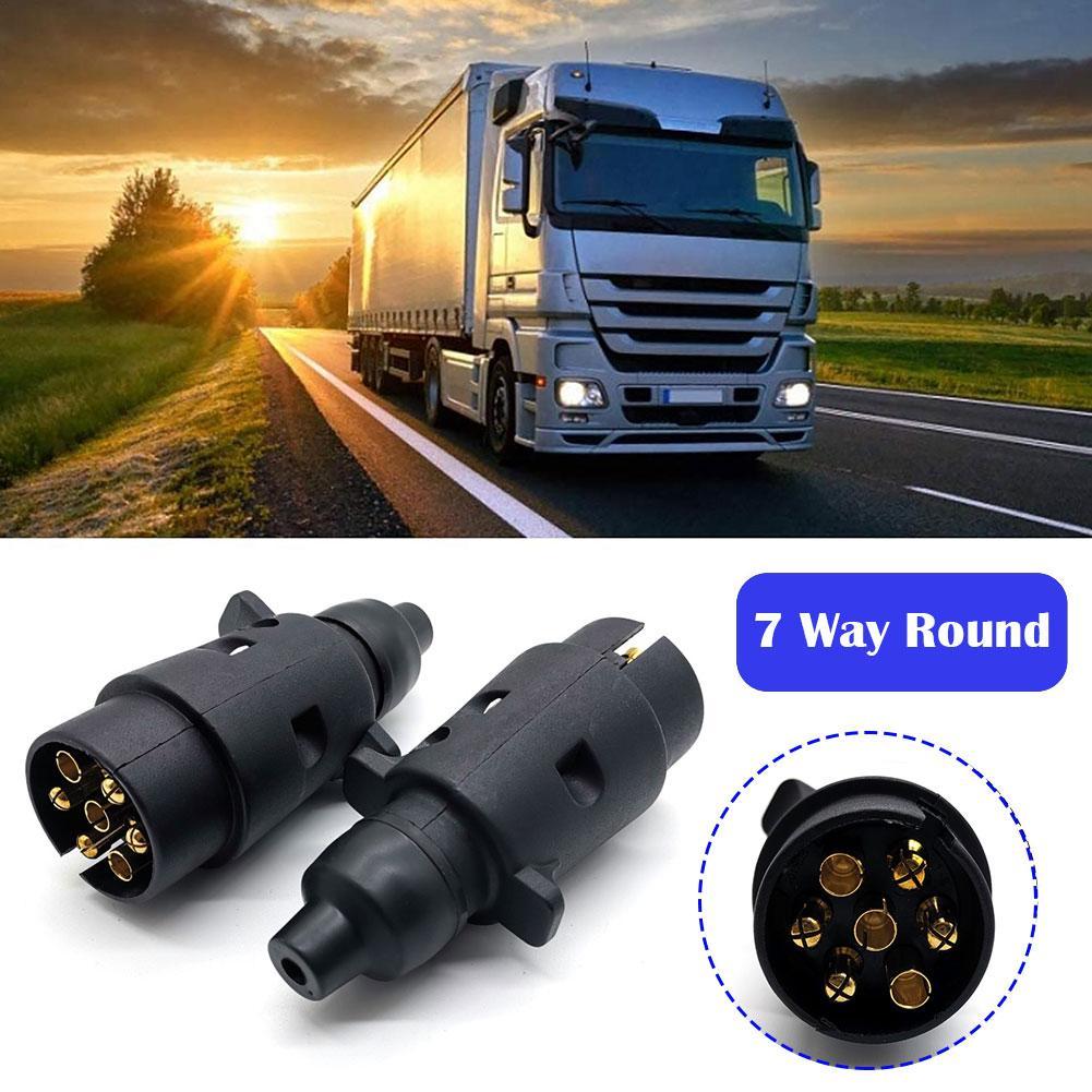 12V 7 Way 7 Pin Round Standard European Car Plug Connector Plastic Car Trailer 7 Pin Socket Plugs For Trailers Socket Plugs