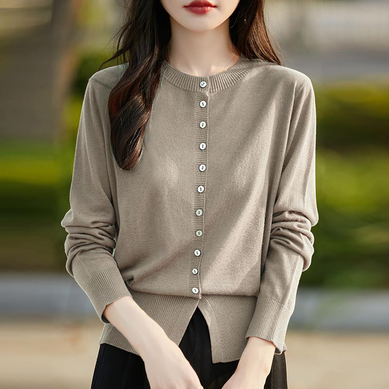 Женский легкий кардиган из 50% шерсти и 50% шелка Mulberry — универсальный трикотаж на все 4 сезона для комфорта и стиля в любое время года