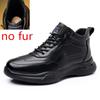Модные ботильоны из черной кожи, мужские туфли на плоской подошве из хлопка, уличные ботинки на осень-зиму, удобные повседневные модные ботинки на платформе из плюша для мужчин