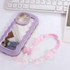 Plastic Pink Bead Love Bow Pendant Beaded Bowknot Y2K Phone Lanyard  Female Lady Girl