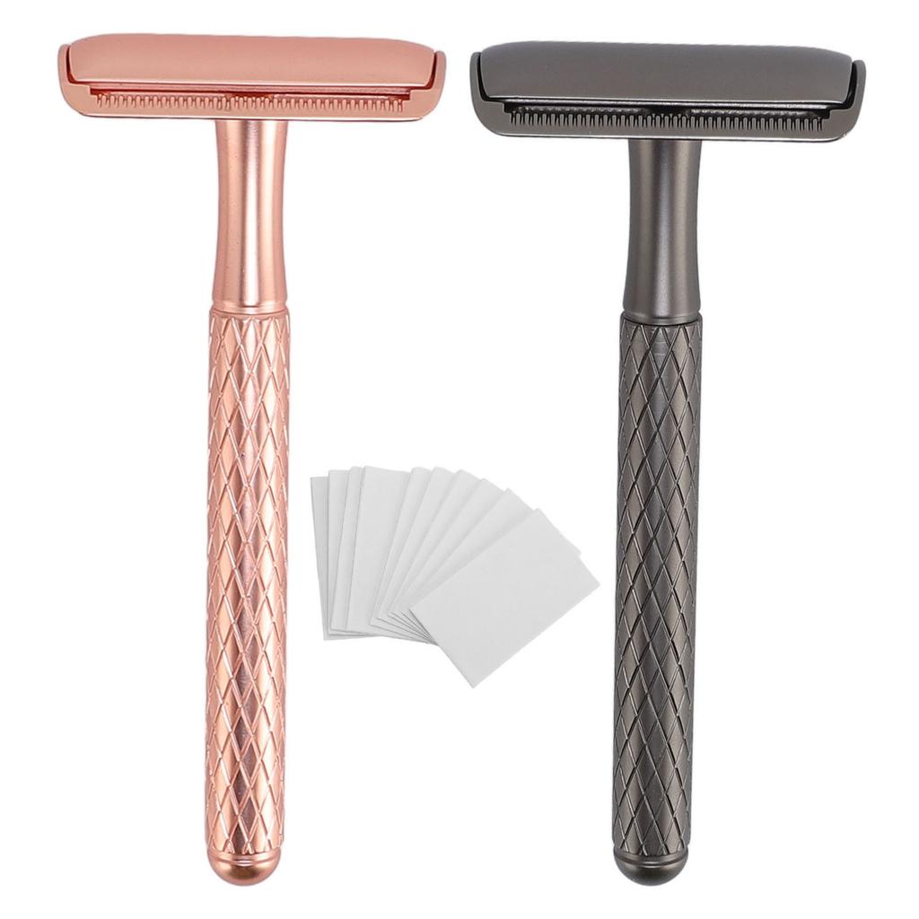 Двусторонний инструмент для бритья Ручной Сплав Нескользящая Длинная Ручка Безопасный Инструмент для Бритья со Сменными Лезвиями для