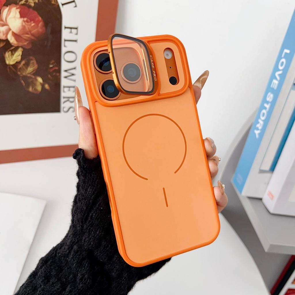 Магнитный держатель для линз Чехол для телефона для iPhone 17 Pro Max, Apple 16, 15 и 14 - Двухцветный защитный чехол с ощущением кожи.