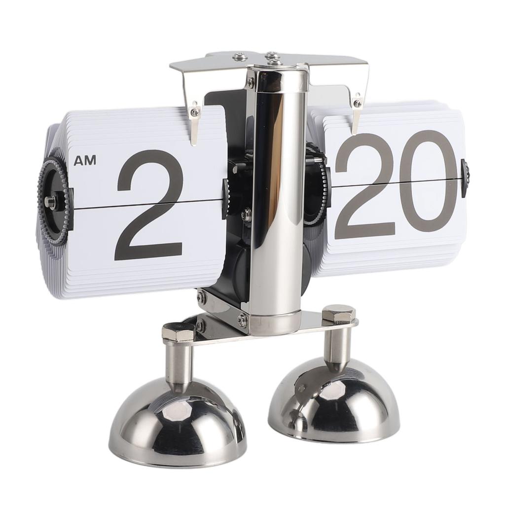 Retro Digital Flip Down Clock Flip Desk Clock Mechanical Battery Powered Home Office Decor 2 Legs 12 Hour
