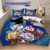 Robot Trains Adventure Print 3Pcs Bedding Setduvet Cover With 2 Bedropillowcase Home Birthday Gift