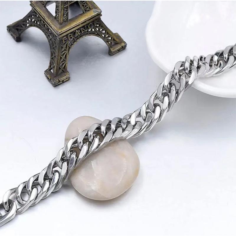 Браслет-цепочка из титановой стали с кубинским принтом «Cybina» — простой европейский и американский стиль