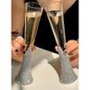 Diamond Women's Champagne Cup Set with Diamond Crystal Glass High Leg Wine Cup Drink Cup Gift Wine Glass Beautiful Cup