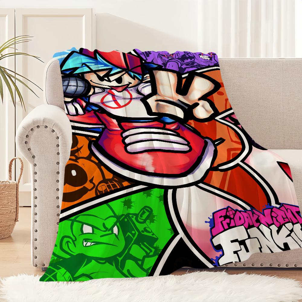 Игровое одеяло Пятничный Вечер Крутой Funkin Музыка FNF Плюшевый Коврик для Дивана для Гостиной Офиса Спальни Подарок на День Рождения Домашний Путешествия Детские Подарки