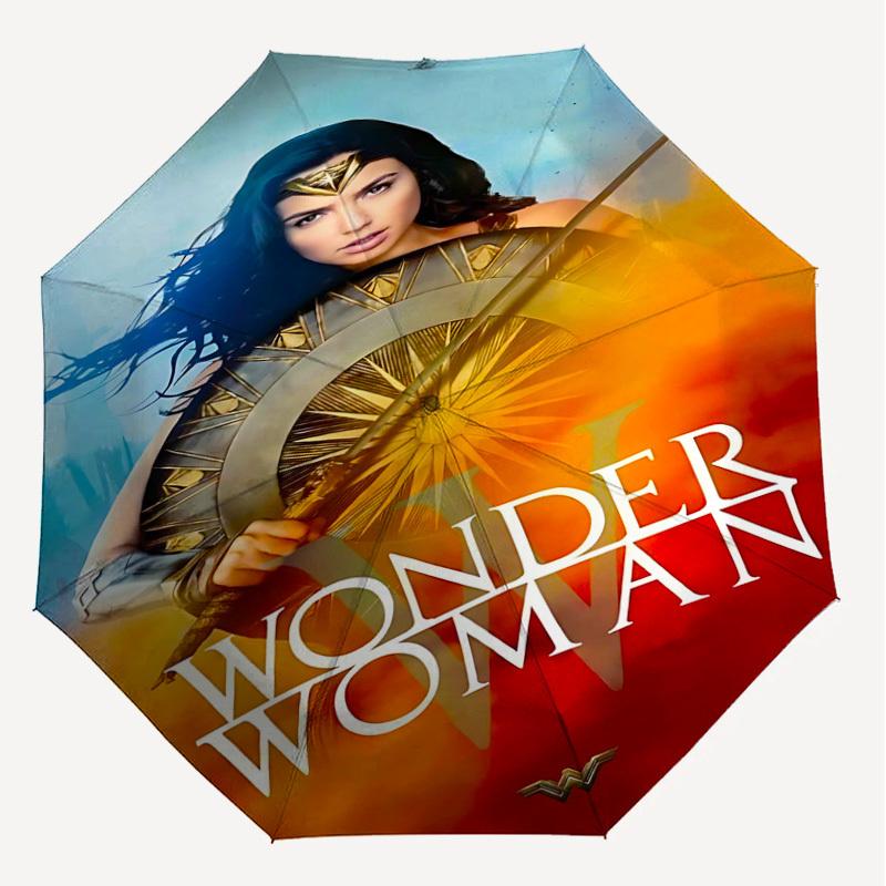 1pc Wonder Woman Automatic Open/Close Umbrella Compact Folding Umbrella with 8-Rib Shaft lightweight esign, for Women/Men1169A