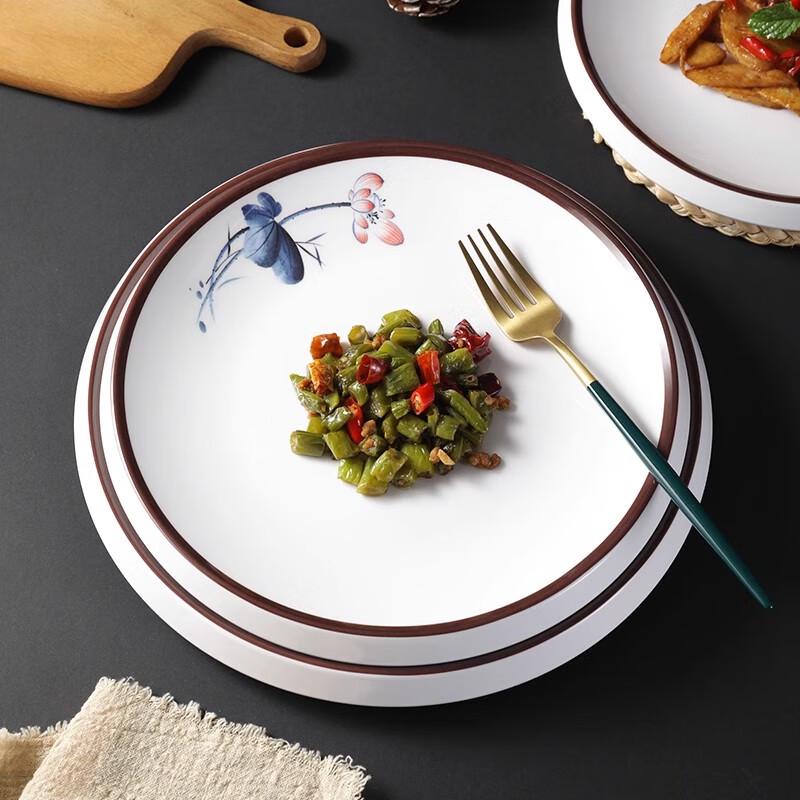Chinese Style Melamine Round Shallow Dinner Plate
