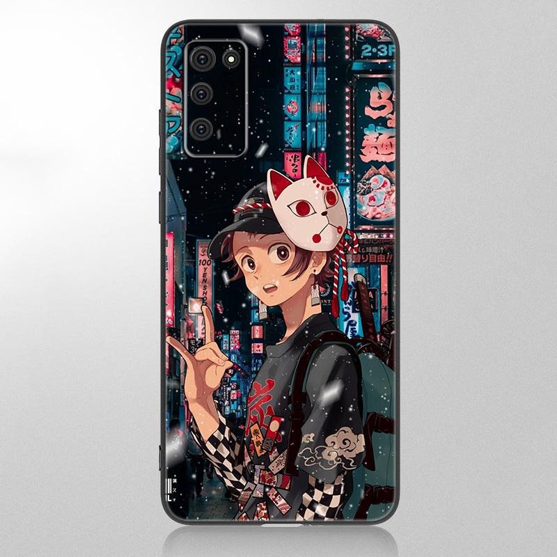 Чехол аниме Demon Slayer Tanjiro для Samsung Galaxy A12 A02S A22 A32 A52 A72 A71 A51 A41 A31 A21 A11 A50 A70 A10 A20S, черный чехол