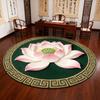 Круглый коврик для пола с рисунком лотоса, ковер для гостиной с нескользящей основой для дома, офиса, спальни, кухни