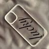 Y2K Французский Английский Счастливый Чехол Для Телефона Для iPhone 17 16 Pro 15 14 13 12 11 XR XS Max 7 8 Plus Простой Буквенный Прозрачный Жесткий Чехол Fundas