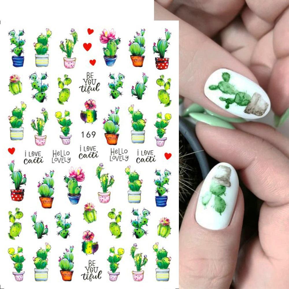 1 шт. милый муравей наклейка для ногтей пчела божья коровка суккулентное растение Радуга слайдер маникюрные наклейки