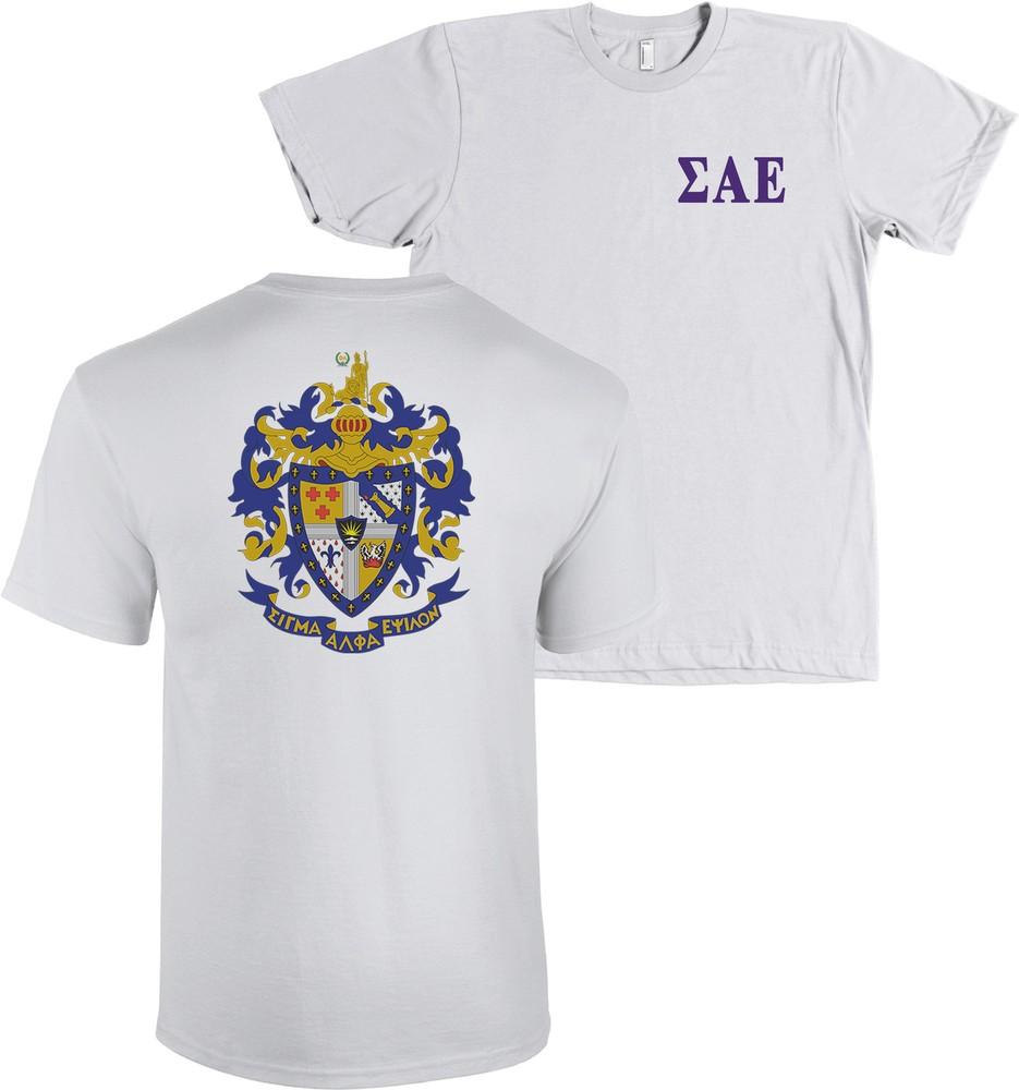 Sigma Alpha Epsilon Fraternity Bella + Canvas Shirt SAE Coat of Arms - NEW Unisex T-Shirt