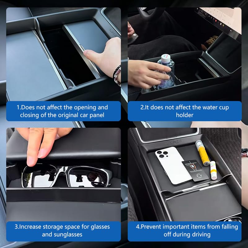 Xiaomi Center Console Organizer Tray For Tesla Model 3 Highland Model Y Juniper Central Control Panel Storage Box Glasses Case Storage