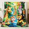 1pc Jungle animal flannel blanket giraffe lion monkey print all season universal sofa blanket travel portable cover blanket