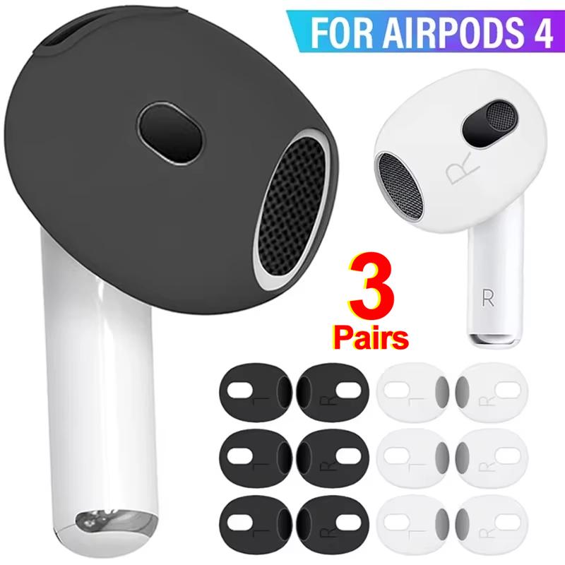 Силиконовые насадки для Apple AirPods 4 Замена Ультратонкие резиновые амбушюры Наконечники для Airpod 4 Противоскользящая крышка для наушников