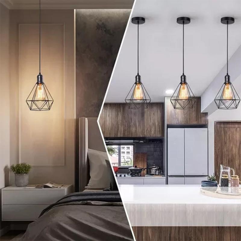 Ретро Простой Современный Металлический Плафон Потолочного Светильника Подвесной Плафон Скандинавский Обеденный Стол Лампа Бар Индустриальный Стиль Абажур