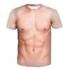 3D Print Fake Muscle Sports Quick-dry Breathable Men T-shirt Outdoor Street Fun Cosplay Party Parent-child Short Sleeve Clothing
